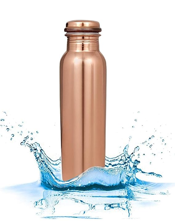 Classic 1L Plain Copper Water Bottle – Ayurvedic Wellness in Pure Copper