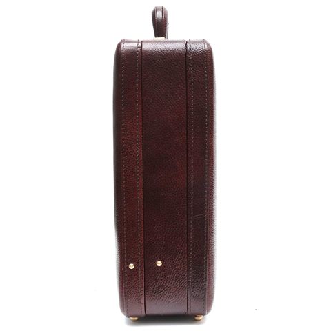 "Classic Genuine Leather Briefcase with Integrated Combination Lock"