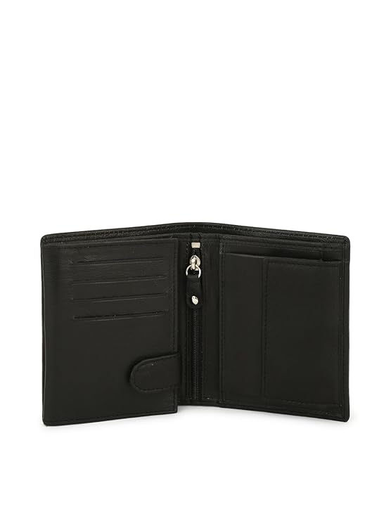 Contemporary Bi-Fold Wallet Crafted from Real Leather