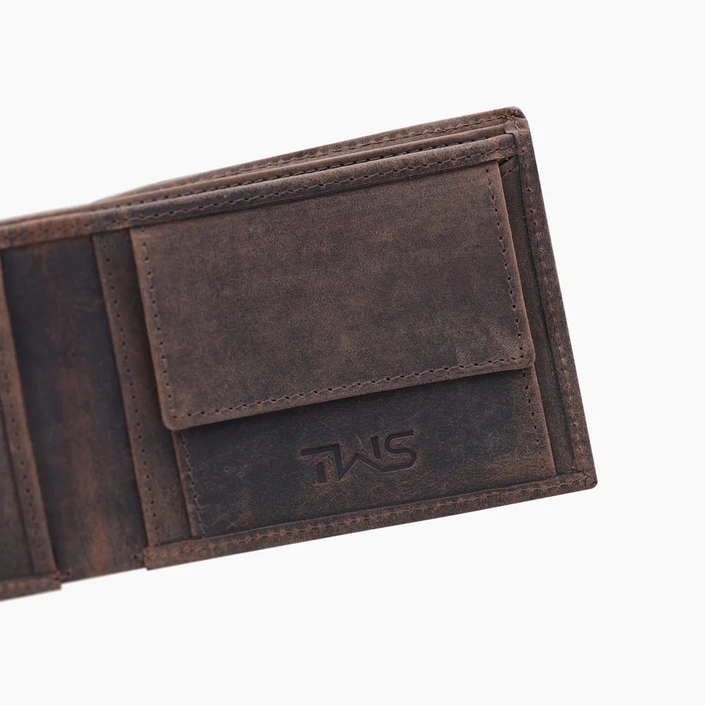 Men's Brown Leather Bifold Wallet – Timeless Elegance