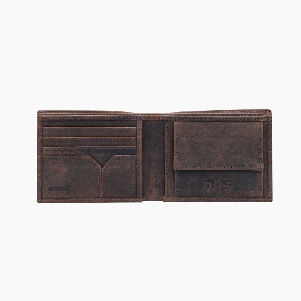 Men's Brown Leather Bifold Wallet – Timeless Elegance