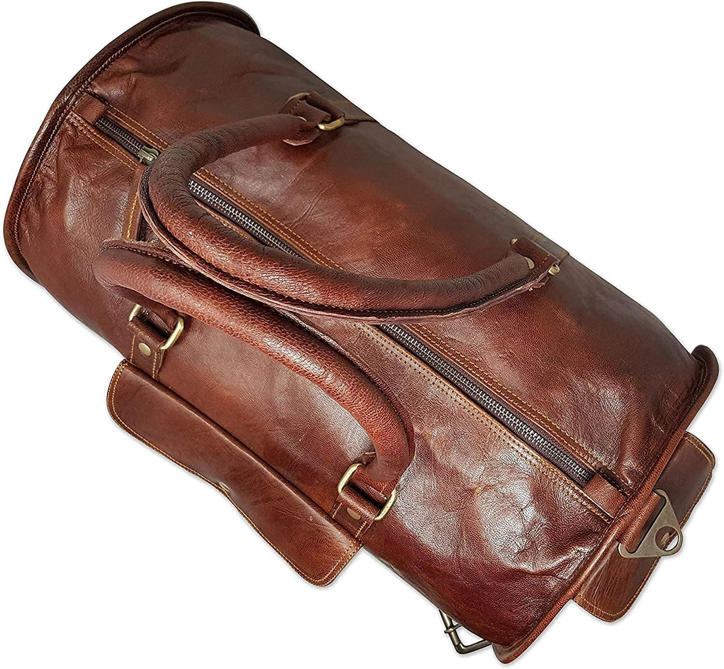 Elegant Brown Leather Duffle Bag for the Sophisticated Traveler