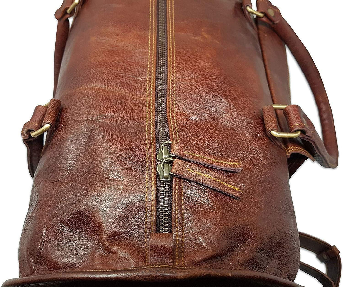 Elegant Brown Leather Duffle Bag for the Sophisticated Traveler