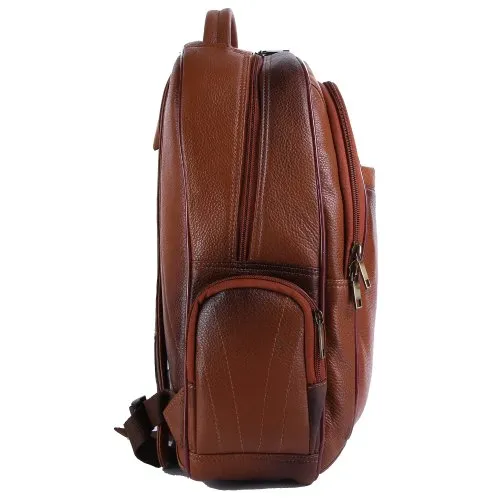 Eminence Voyage Leather Backpack with Zip Closure