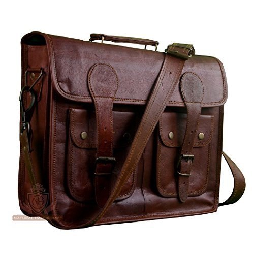 Exclusive Vintage Leather Messenger Briefcase Bag