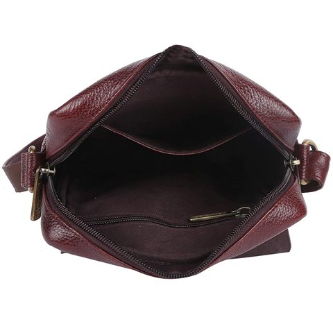 Genuine Leather Mini Messenger Bag Compact Sling Bag for Everyday Use