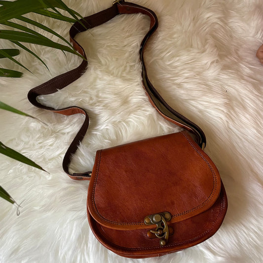 Handcrafted Leather Mini Crossbody Sling Purse