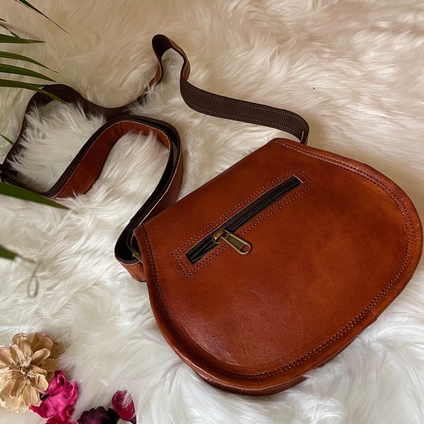 Handcrafted Leather Mini Crossbody Sling Purse