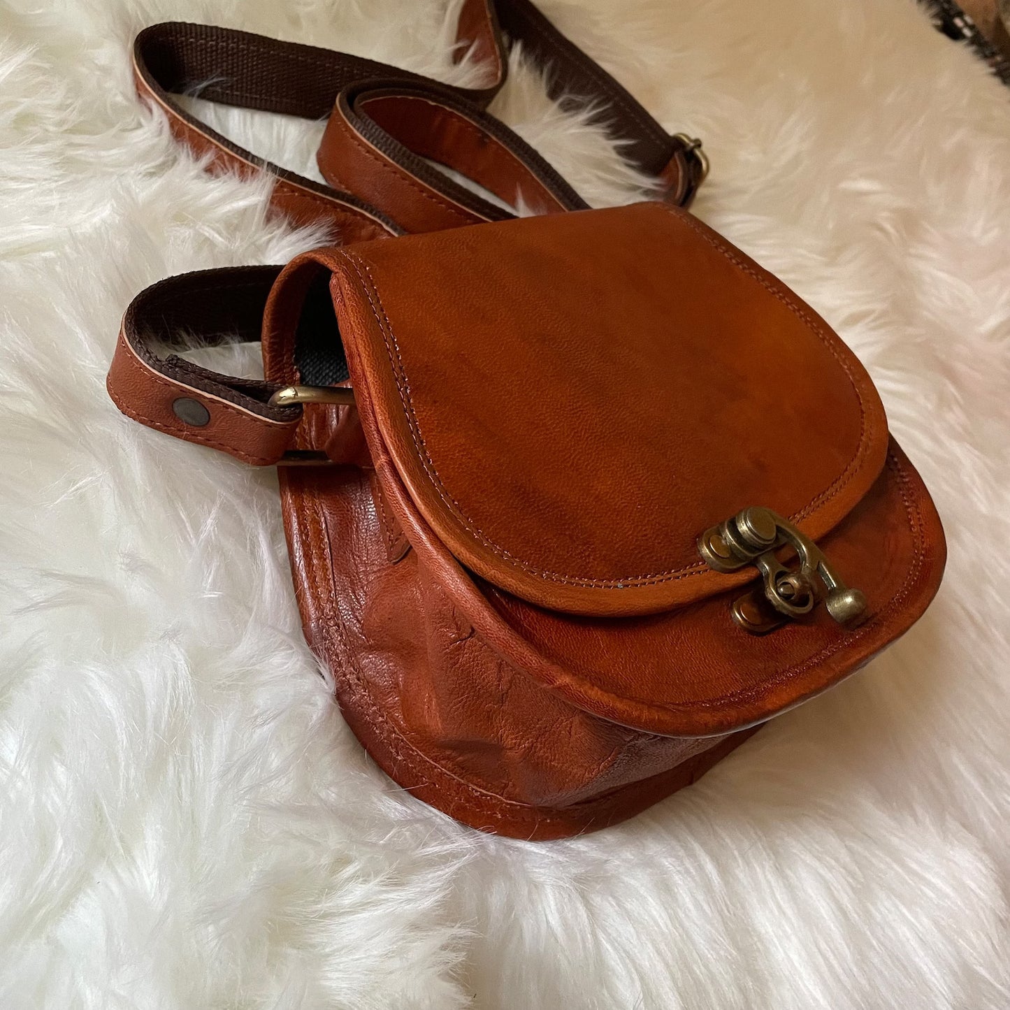 Handcrafted Leather Mini Crossbody Sling Purse