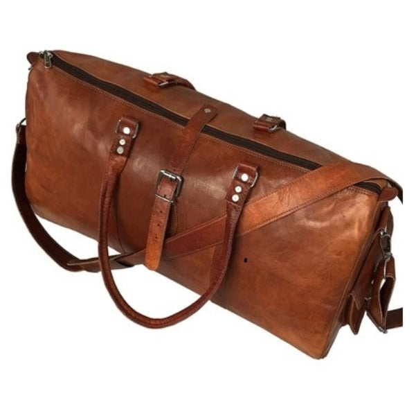 Handcrafted Stylish Leather Duffle Bag for Gym and Overnight Travel