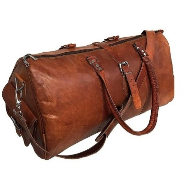 Handcrafted Stylish Leather Duffle Bag for Gym and Overnight Travel