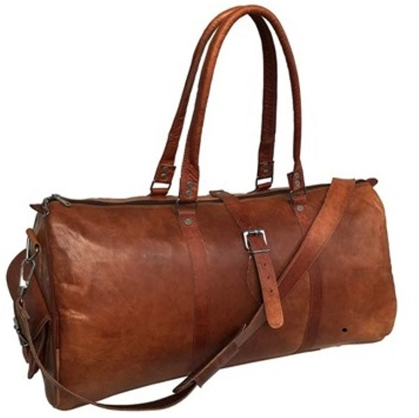 Handcrafted Stylish Leather Duffle Bag for Gym and Overnight Travel