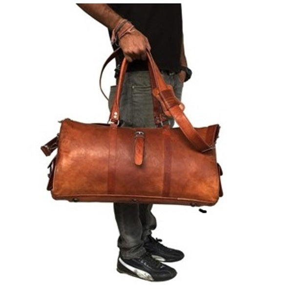 Handcrafted Stylish Leather Duffle Bag for Gym and Overnight Travel