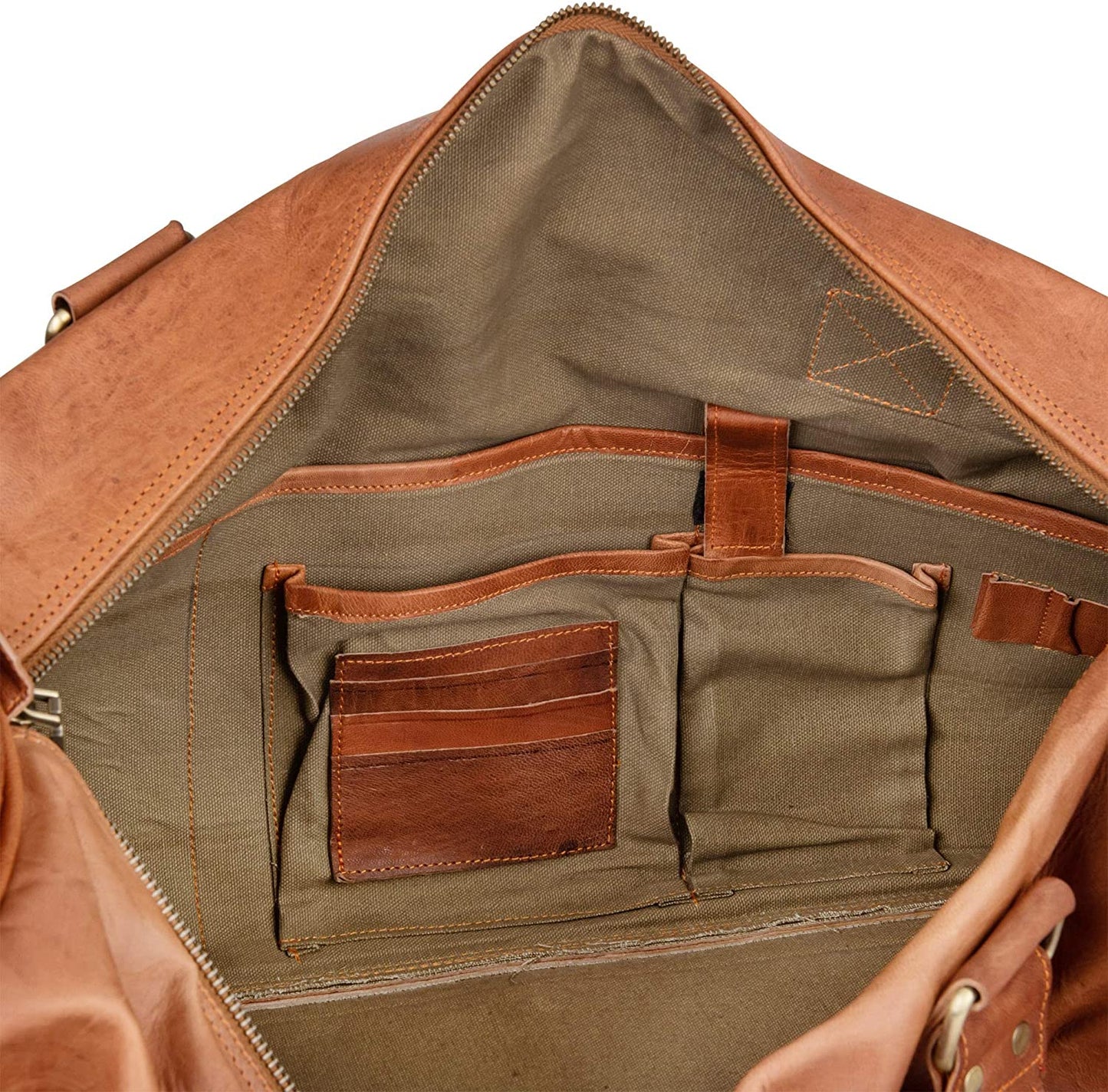 Handcrafted Vintage Brown Leather Travel Duffle Bag