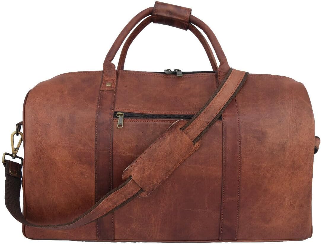 Handcrafted Vintage Leather Travel Duffle Bag