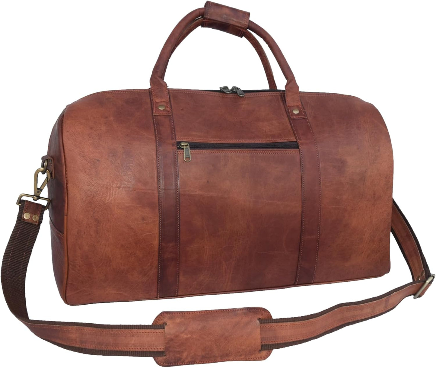 Handcrafted Vintage Leather Travel Duffle Bag