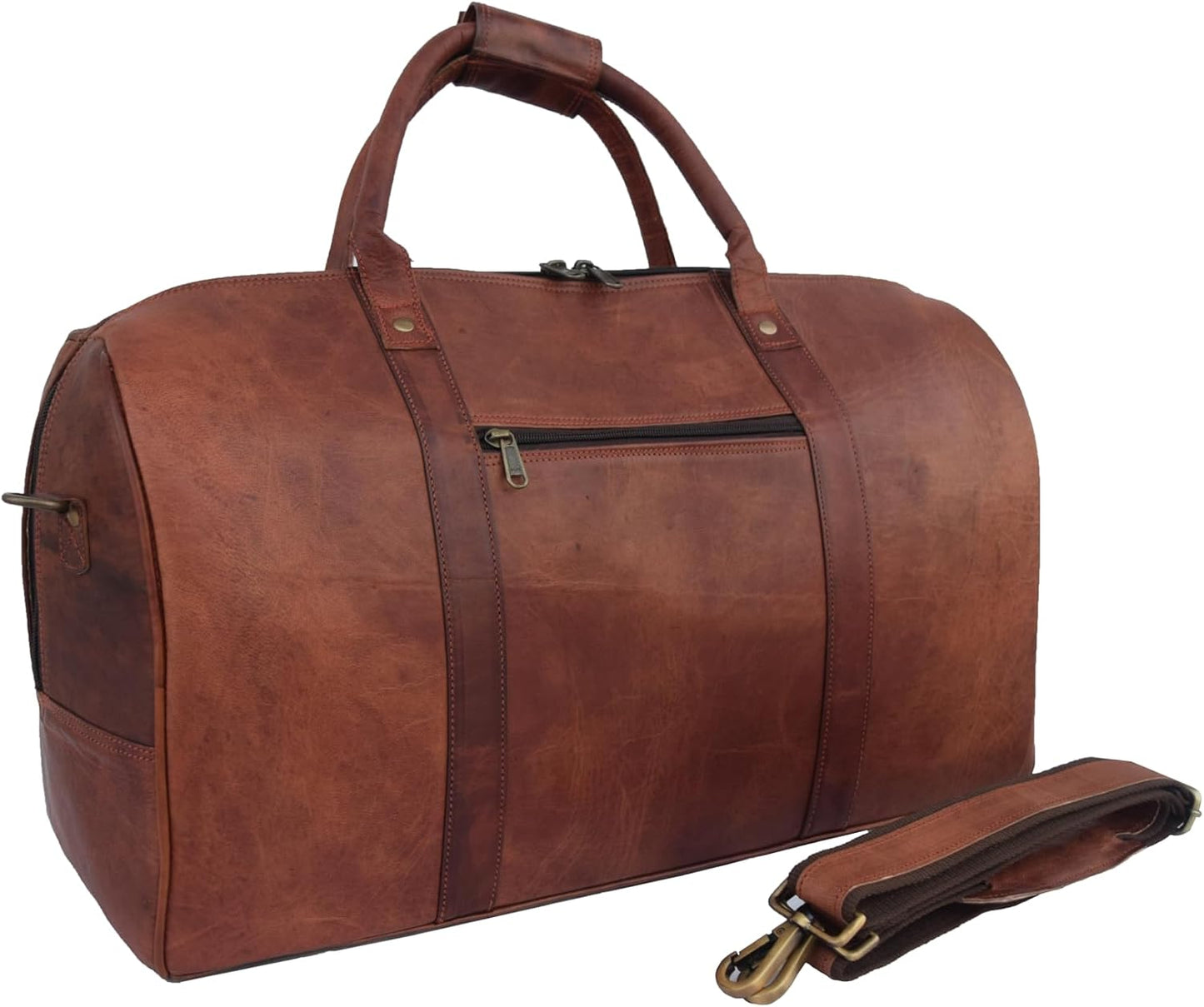 Handcrafted Vintage Leather Travel Duffle Bag