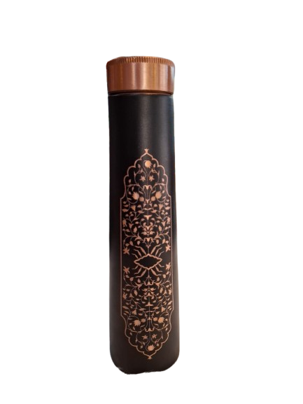 Handicraft World Designer Printed Copper Water Bottle