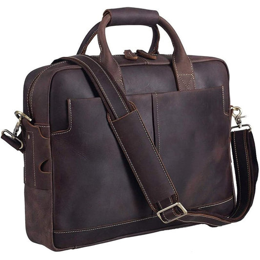 Luxury Genuine Full-Grain Leather Briefcase for Professionals