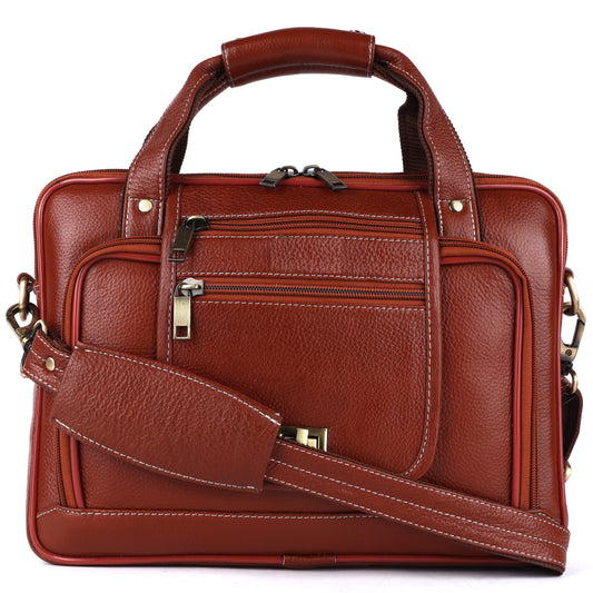 Men’s Classic Leather Messenger Briefcase – Perfect for Work & Travel