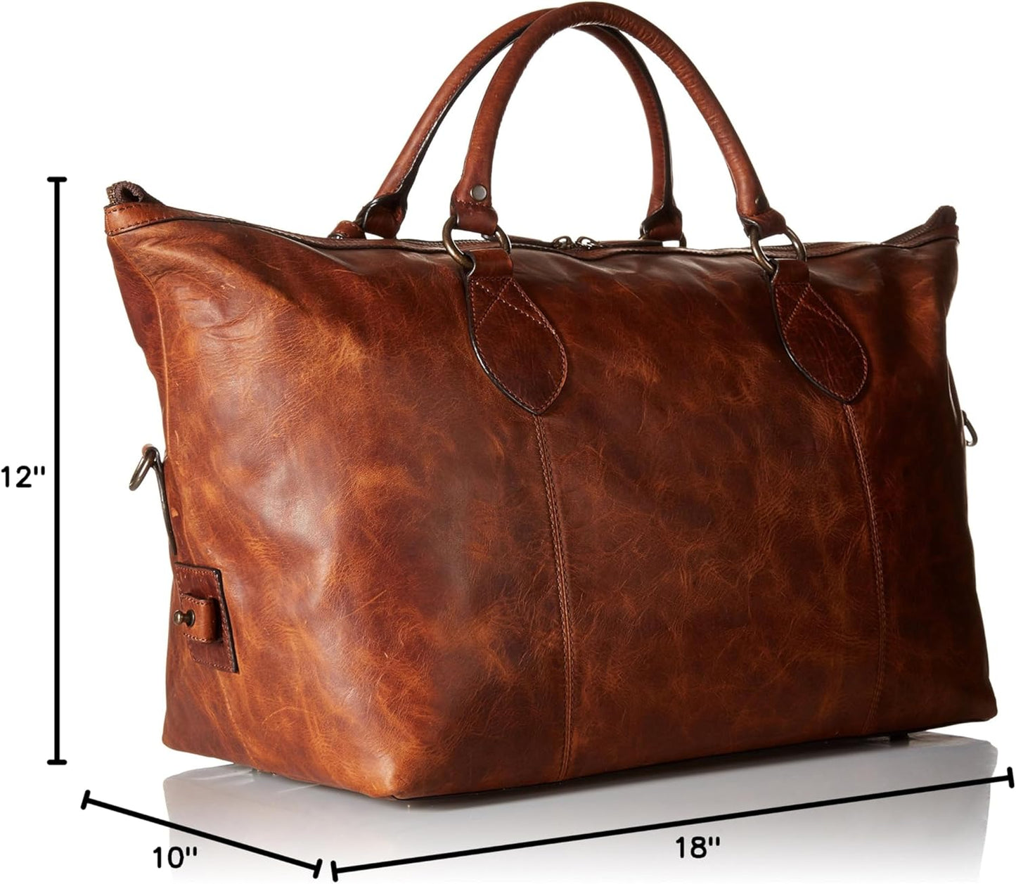 Men's Genuine Leather Overnight Travel Duffle Bag