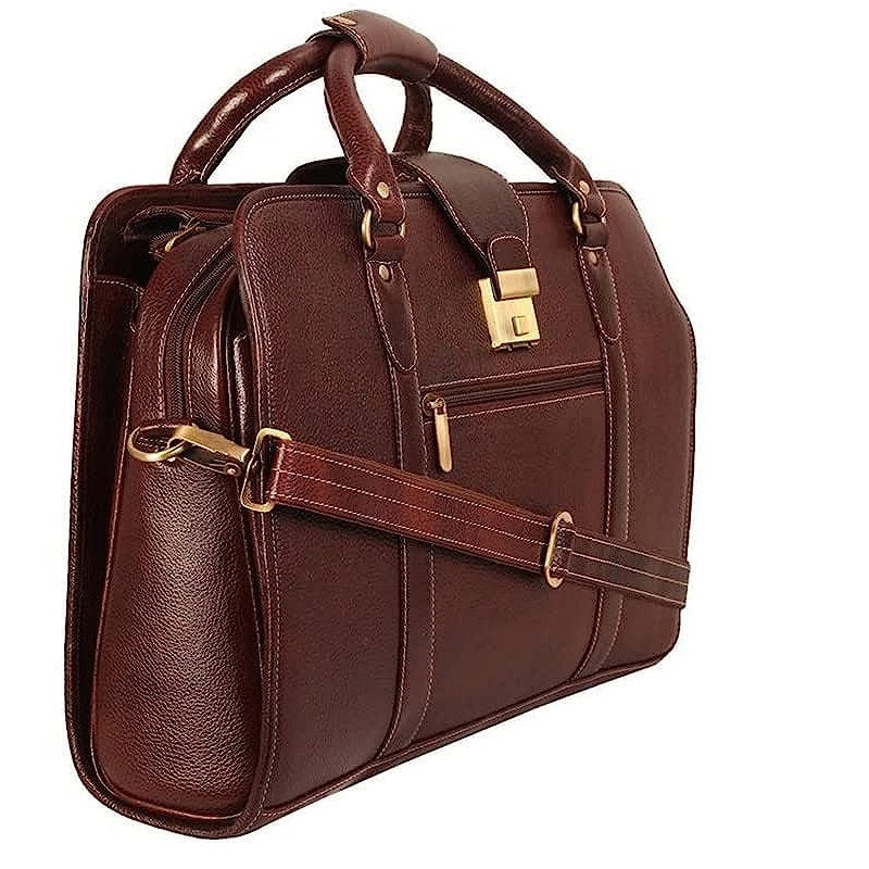 Men's Leather Laptop Briefcase Stylish Office Bag