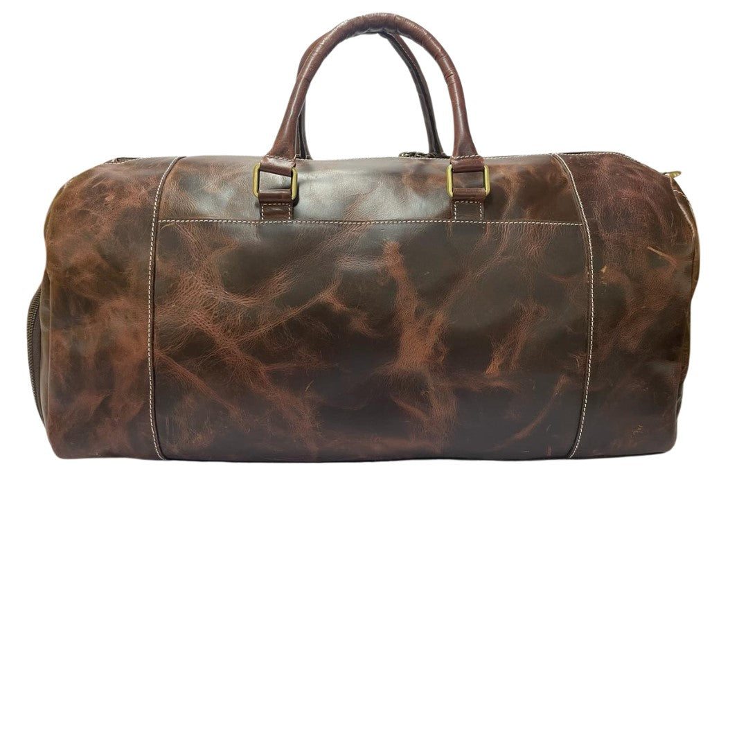 Men's Premium Buff Leather Duffle Bag