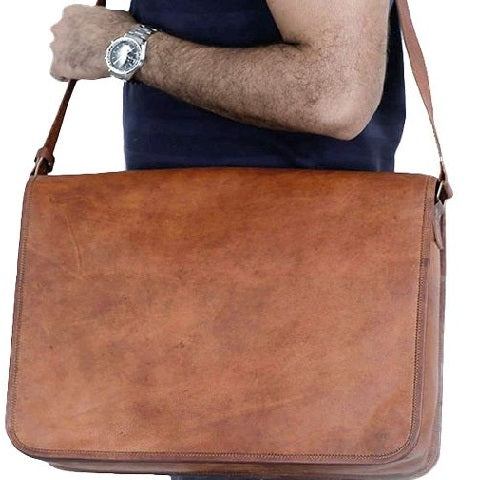 MetroFold Leather Full-Flap Messenger Bag