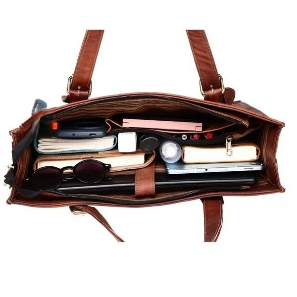 Mystic River Leather Laptop Tote Bag