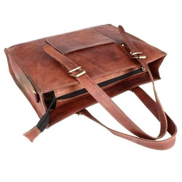 Mystic River Leather Laptop Tote Bag