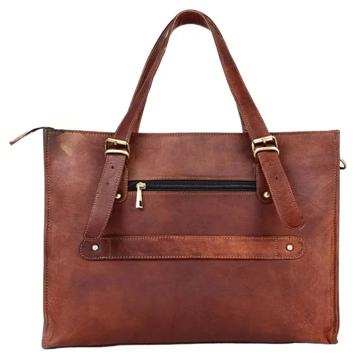 Mystic River Leather Laptop Tote Bag