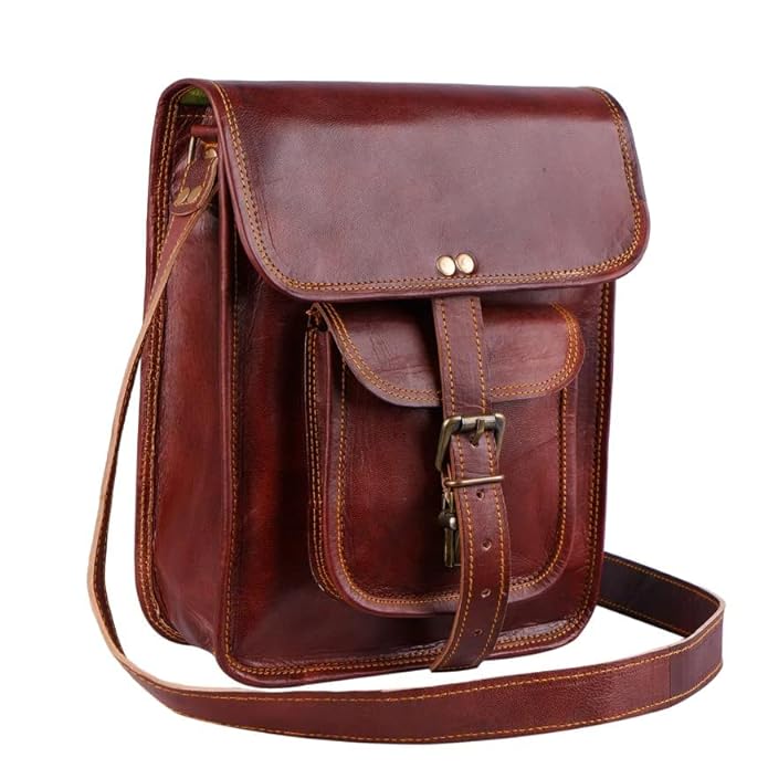 Nomad Elite Unisex Leather Crossbody Travel Bag with Adjustable Strap