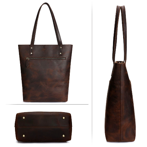 Premium Genuine Leather Tote Bag for Casual Chic