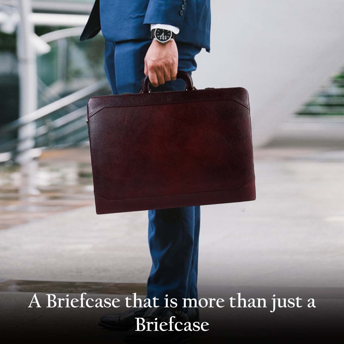 Premium Mahogany Leather Briefcase