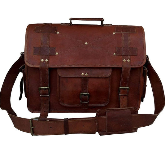 Stylish Handmade Vintage Leather Briefcase Sling Bag