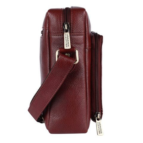 Unisex Brown Leather Sling Messenger for Everyday Use