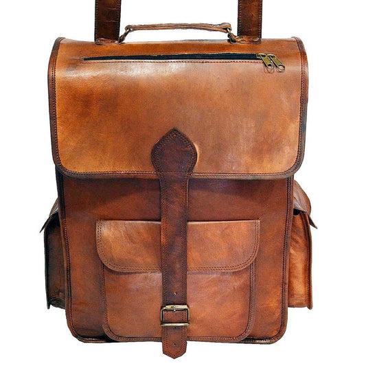 Unisex Leather Backpack  Men Women