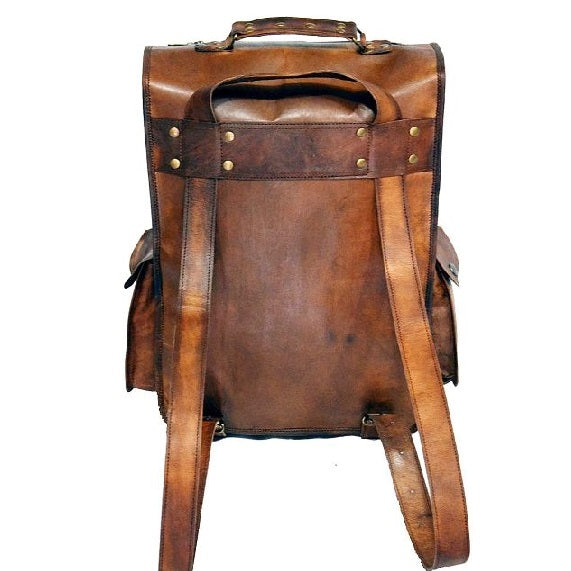 Unisex Leather Backpack  Men Women