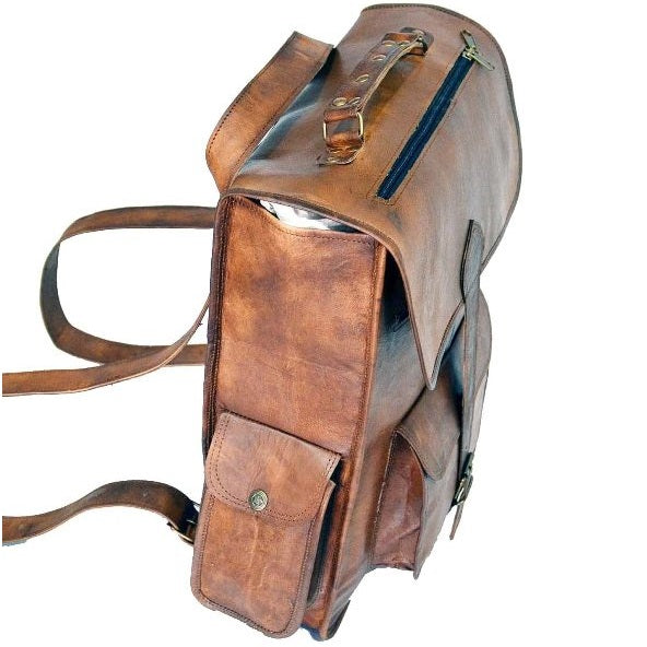 Unisex Leather Backpack  Men Women