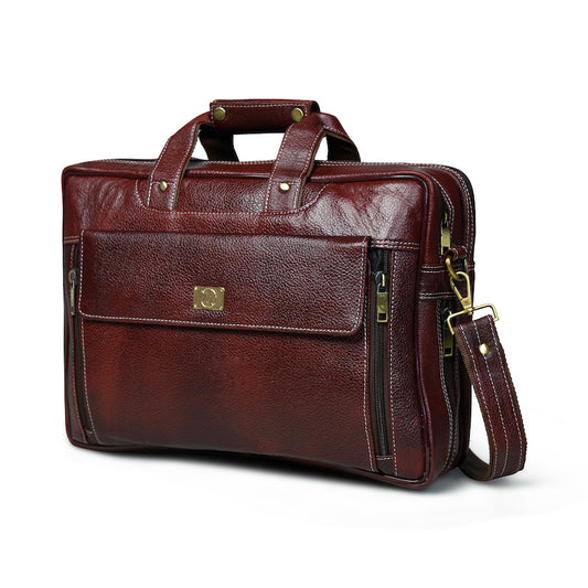 Venture Voyager Leather Laptop Messenger Bag