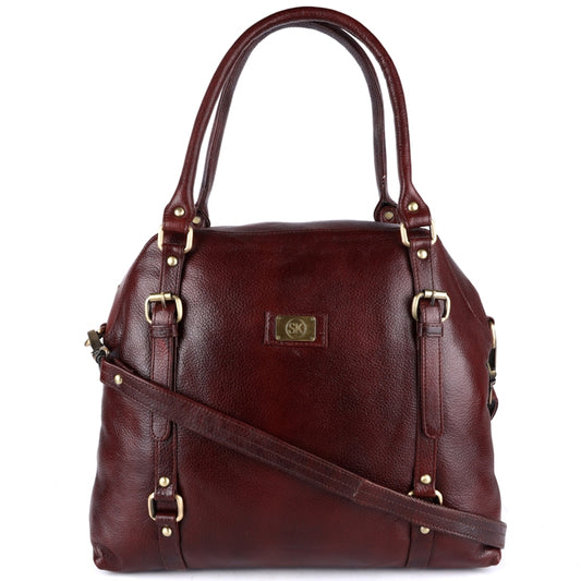 Women's Leather Handbag with Adjustable Strap