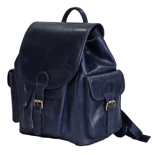 Vintage-Inspired Genuine Leather Backpack for Women