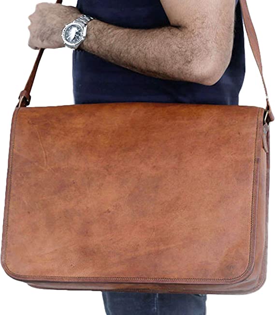 Full Flap Leather Messenger Bag