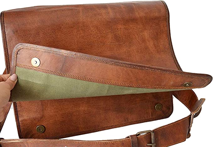 Full Flap Leather Messenger Bag