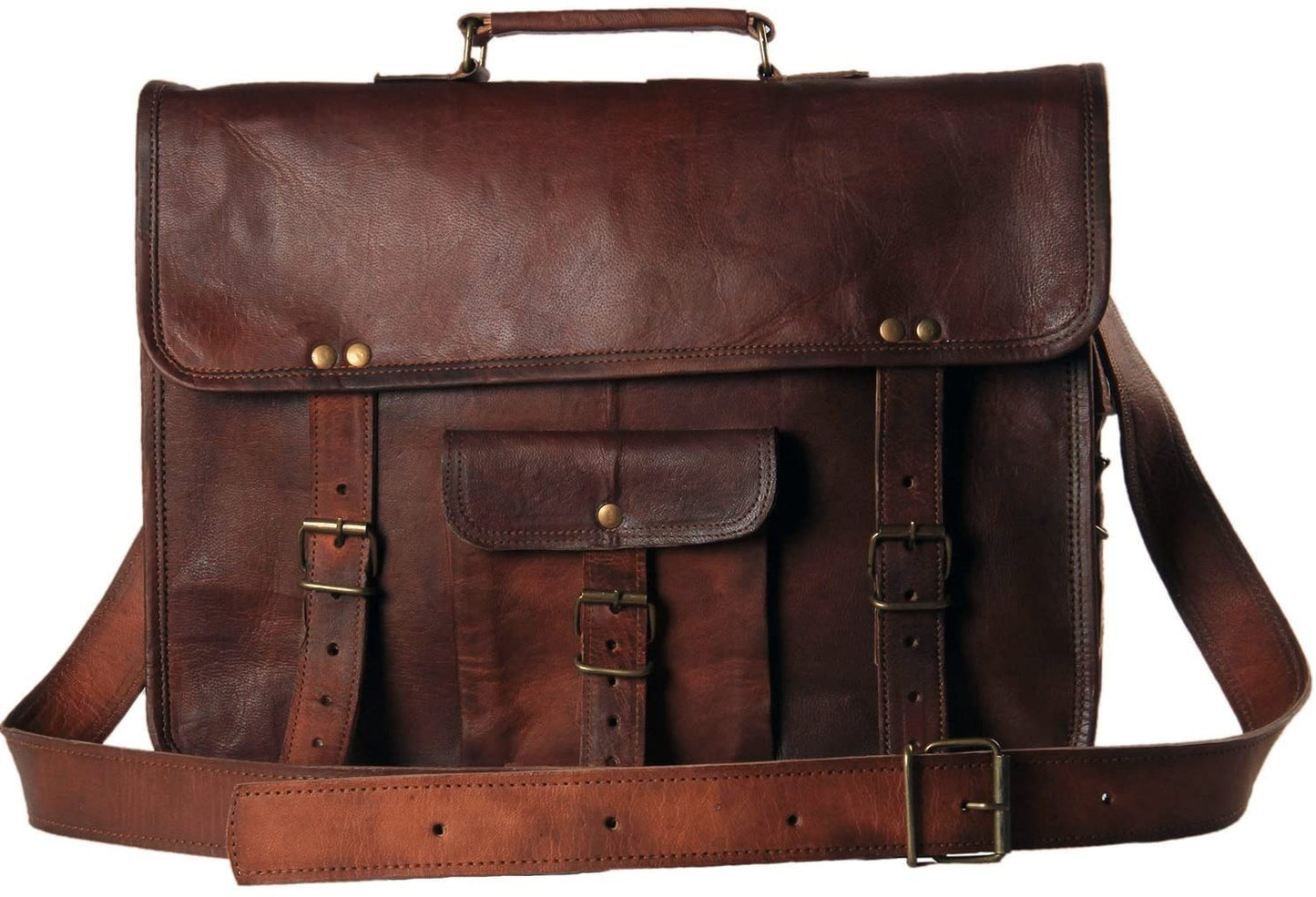 Leather messenger bags for laptop briefcase satchel