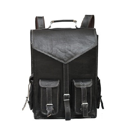 Black Leather Backpack Bag Messenger Bag 