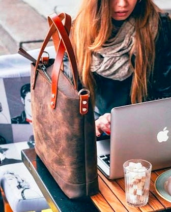 Buffalo Leather Tote Handbag For Women Purse