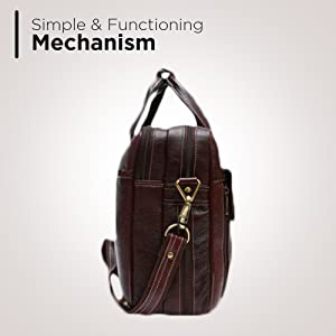 Classic Leather Messenger Briefcase Satchel Bag Men's