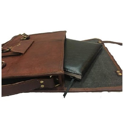 Front Pocket Leather Messenger Bag