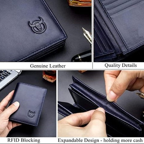 Genuine Leather RFID Blocking Bifold Wallet